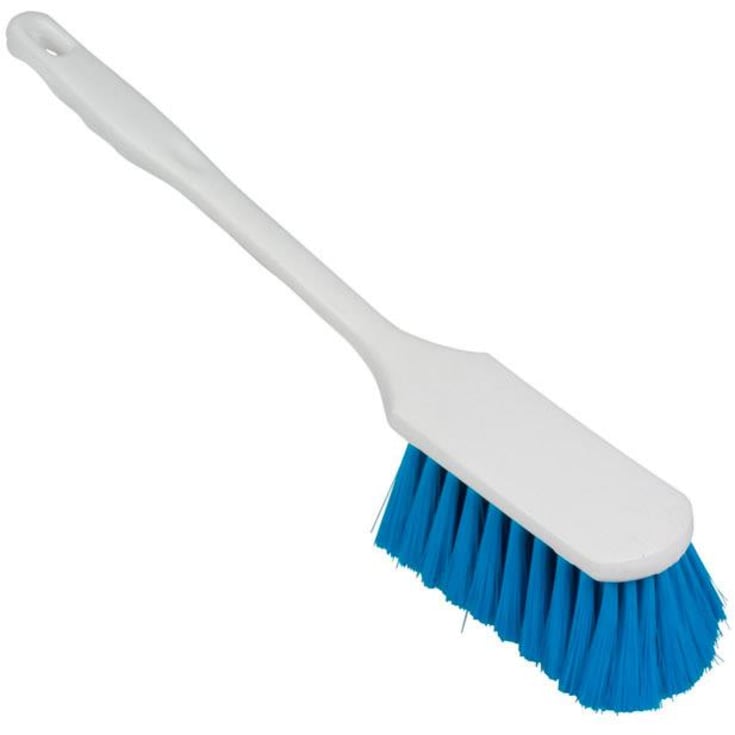 Roliba autobørste med bløde hår, hvid plast, lang, 400 mm