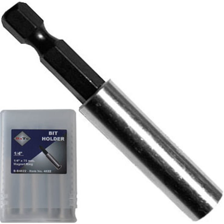 BaTo bitsholder 1/4" x 75 mm med magnet, rustfri