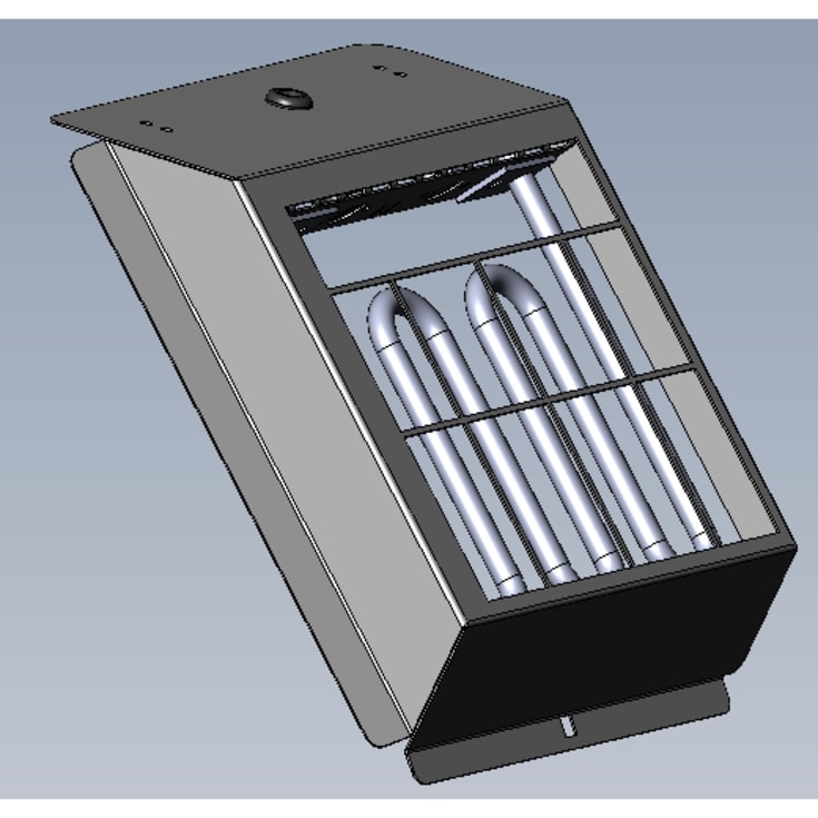 Dantherm elektrisk förvärmningsyta 900W m/ventilationssystem metall Aluzink
