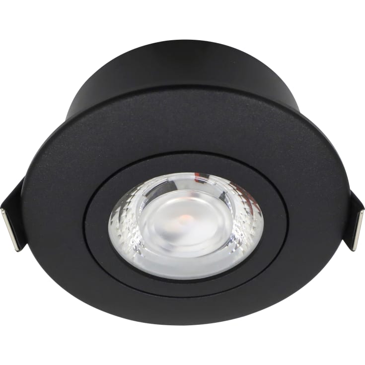 Nordtronic Low Profile Flexible indbygningsspot, Ø7,5 cm, sort, 2700K
