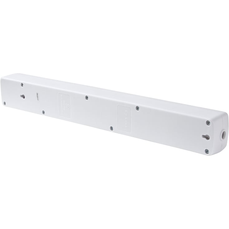 Stikdåse med 8 udtag, med jord, 5 meter, hvid