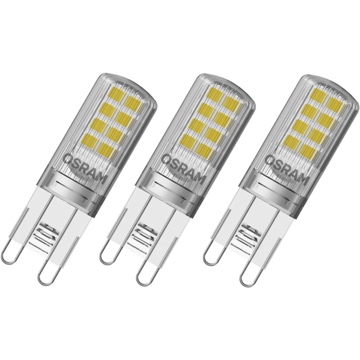 LED Base Special Pin 2,6W 827, 320 lumen, G9, klar, 3-pak