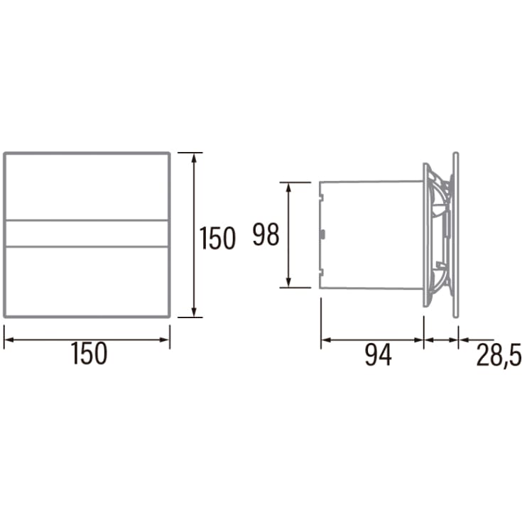 Cata E-100 GTH baderomsvifte, fuktstyring, timer, hvit