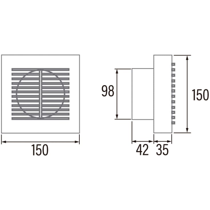 Cata B10 badventilator, timer, Ø100 mm, hvid