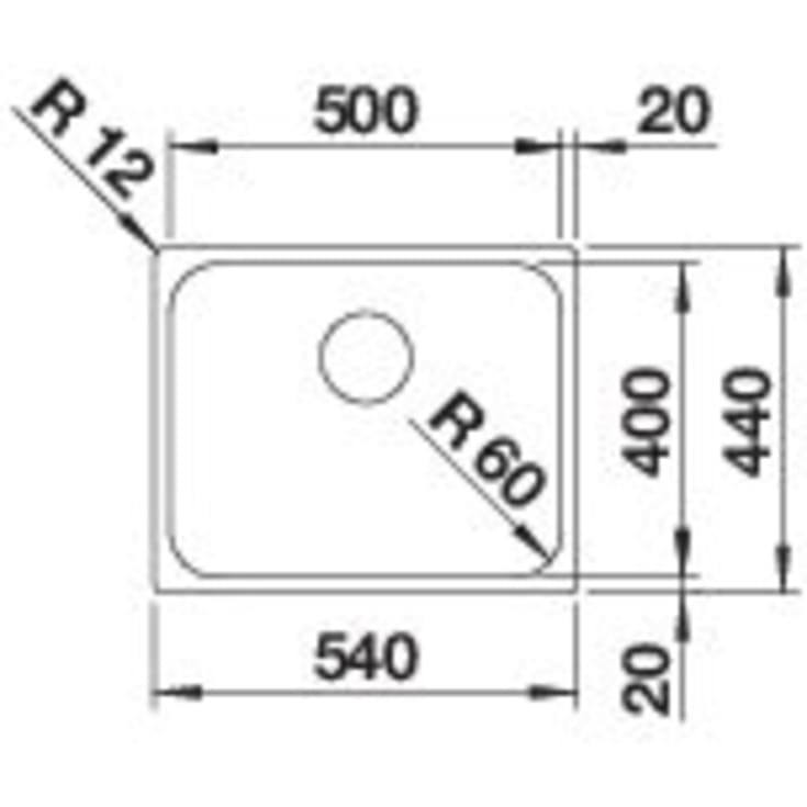 Blanco Supra 500 IF/N UX køkkenvask, 54x44 cm, rustfrit stål