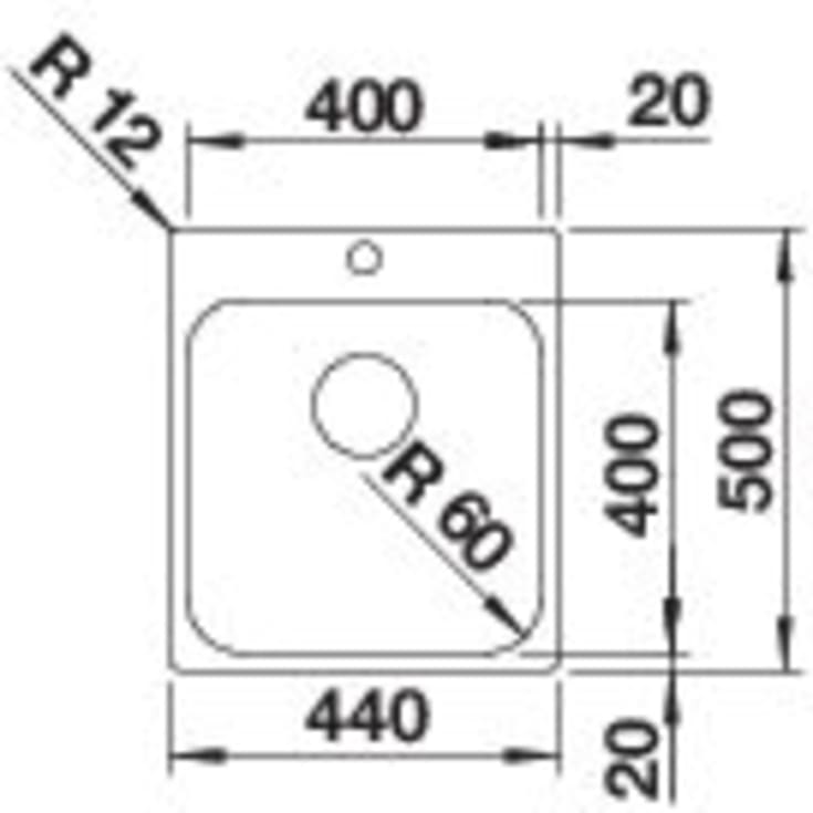 Blanco Supra 400 IF/A UX køkkenvask, 44x50 cm, rustfrit stål