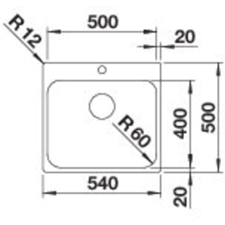 Blanco Supra 500 IF/A UX køkkenvask, 54x50 cm, rustfrit stål