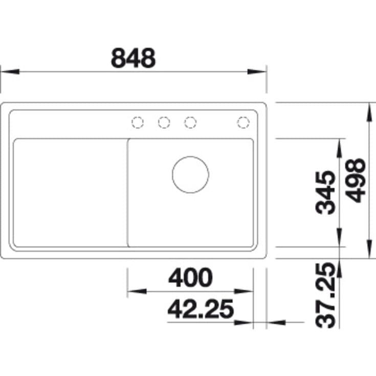Blanco Zenar 45S-F MXI diskbänk, 84,75x49,75 cm, antracit