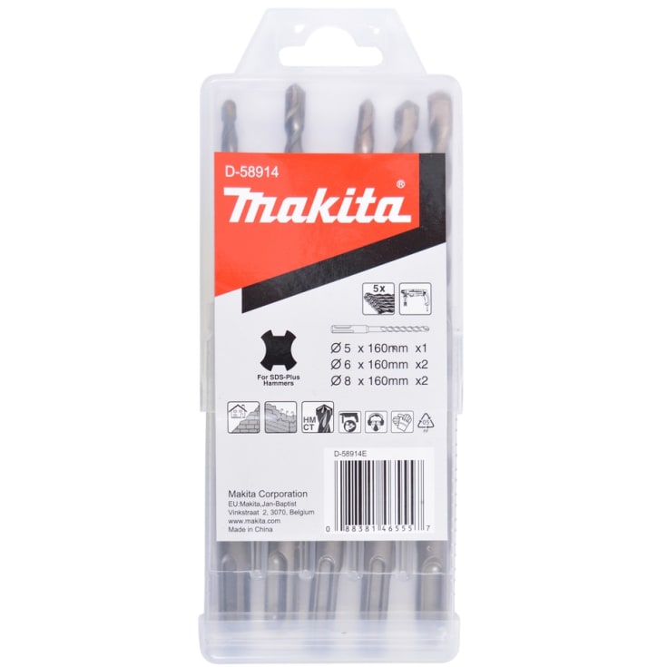 Makita SDS+ borrkronesats med 5 borrar