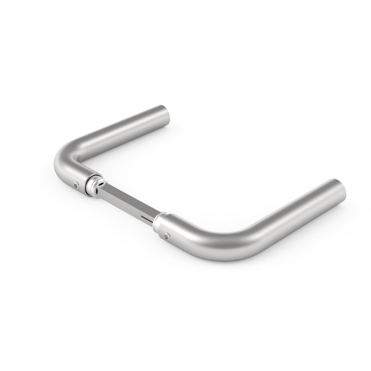 Randi 7021 Line18 dørhåndtag , L-formet, børstet rustfrit stål, uden rosetter