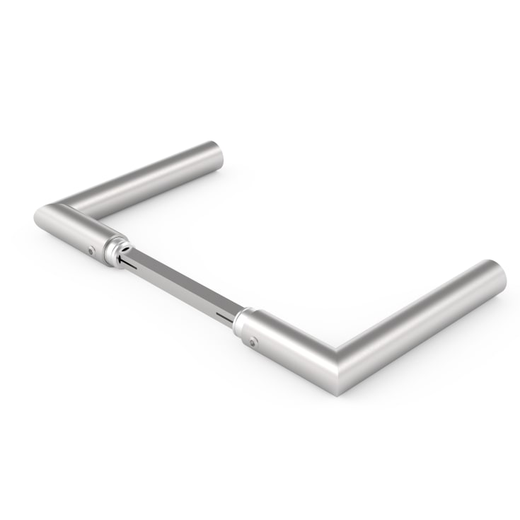 Randi 7024 Line18 dørhåndtak, L-formet, børstet rustfritt stål, uten rosetter