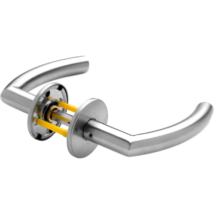 Randi 7060 Line18 dörrhandtag, svängt, borstat rostfritt stål