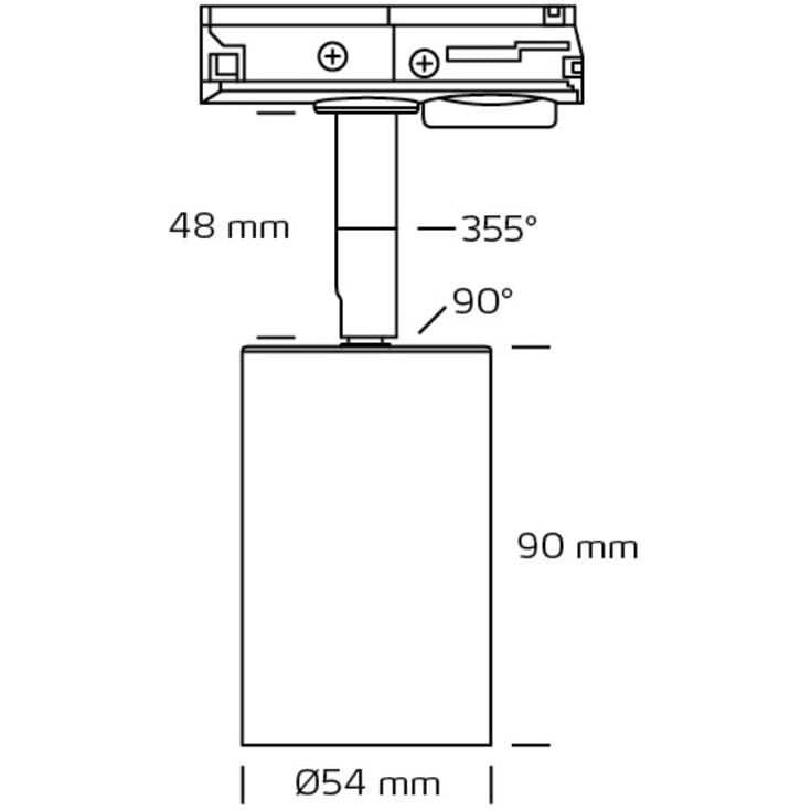 Nordtronic 1F Spot Track skinnespot, hvid
