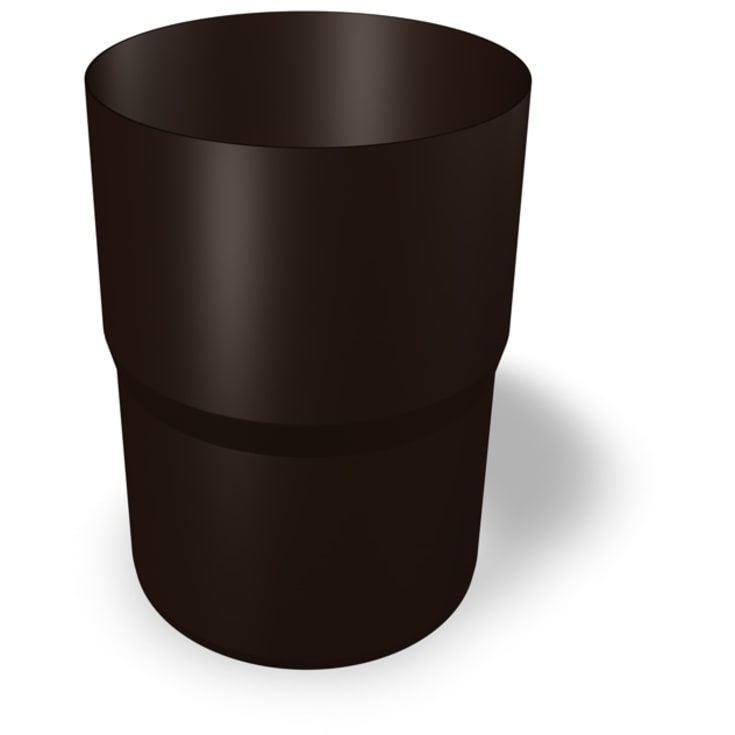 2 stk PREFA Rørsamlemuffe 80 Mm Nøddebrun P.10