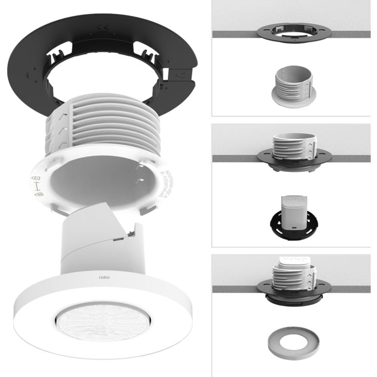Niko närvarosensor, infälld, 360°, 37 meter