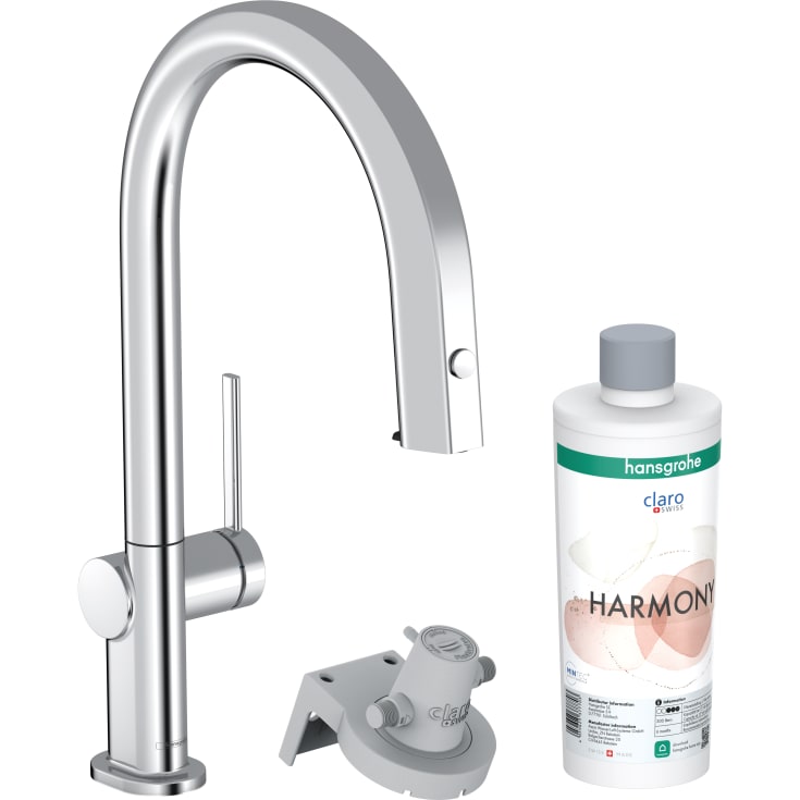 Hansgrohe Aqittura M91 køkkenarmatur, udtrækstud, filtreret vand, krom