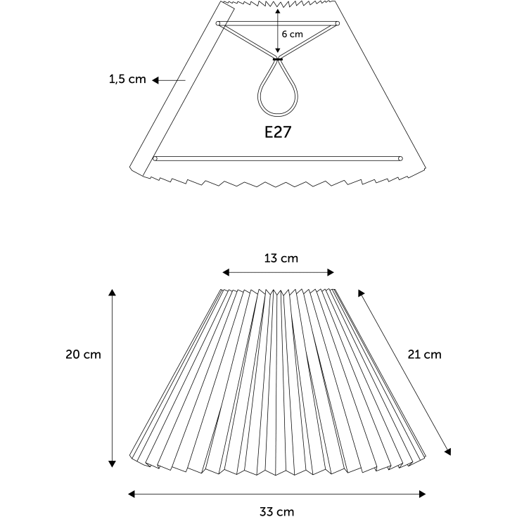 Nielsen Light Carolin Plisse lampeskærm, hvid, H20 cm