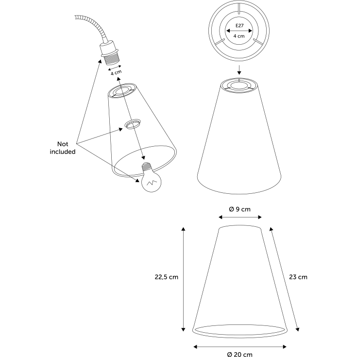 Nielsen Light Trafik Carolin lampeskærm, sort nistret