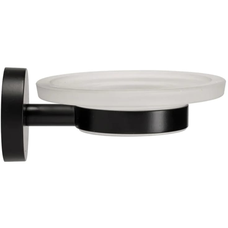 Hefe Epsom sæbeskål, mat sort/glas