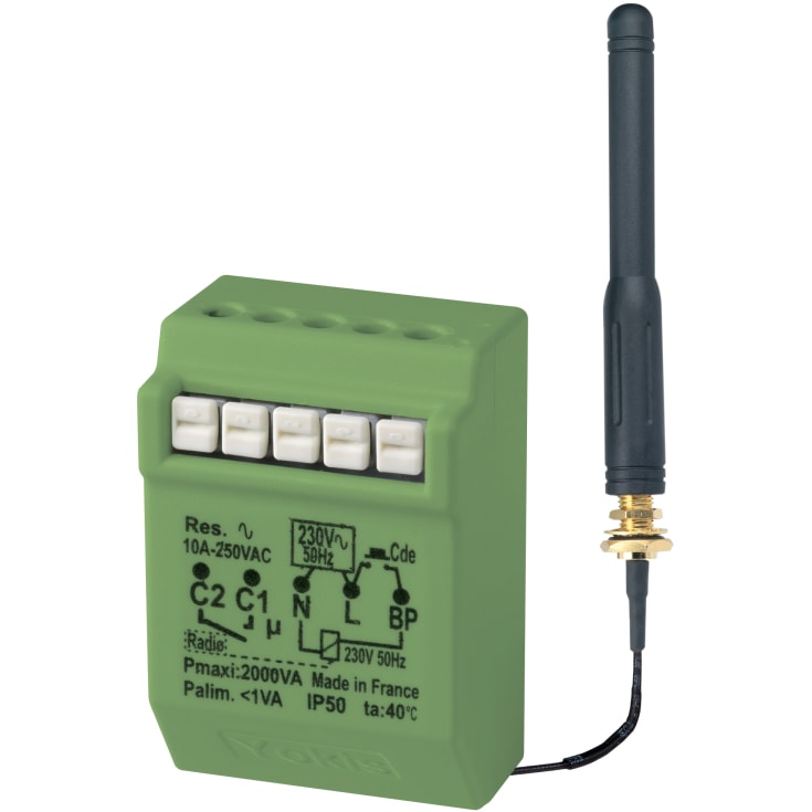 Trådløs tidsrelé/trappekontroller med antenne for innebygd bruk. MTR2000ERPX
