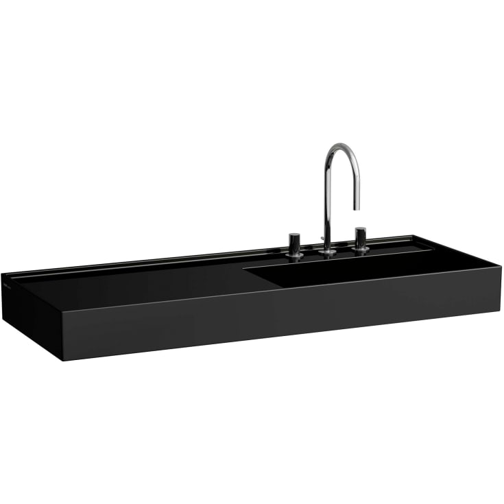 Kartell Laufen tvättställ, 120x46 cm, höger, svart