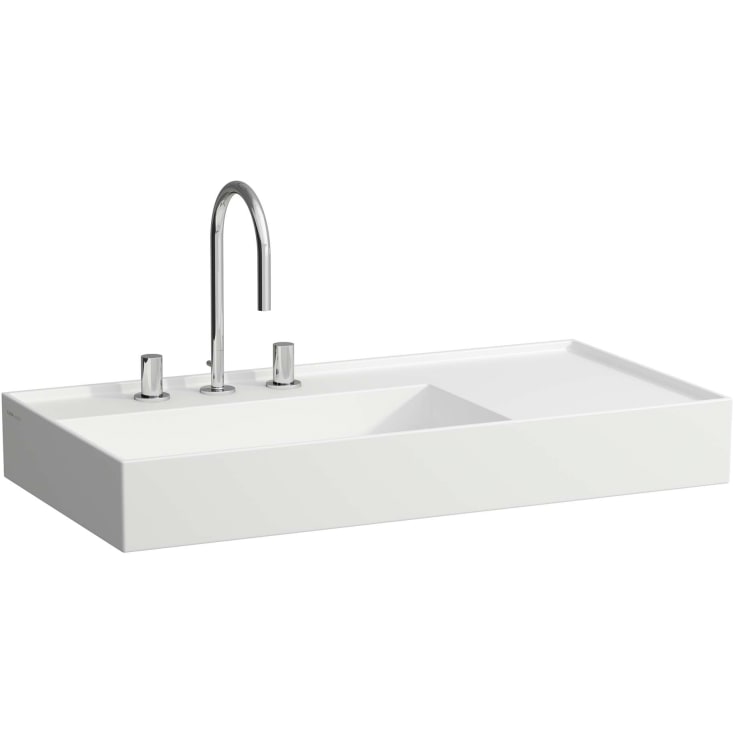 Kartell Laufen tvättställ, 90x46 cm, vänster, matt vit