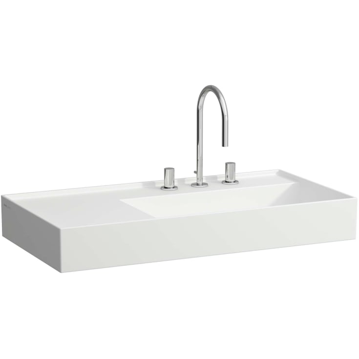 Kartell Laufen tvättställ, 90x46 cm, höger, matt vit