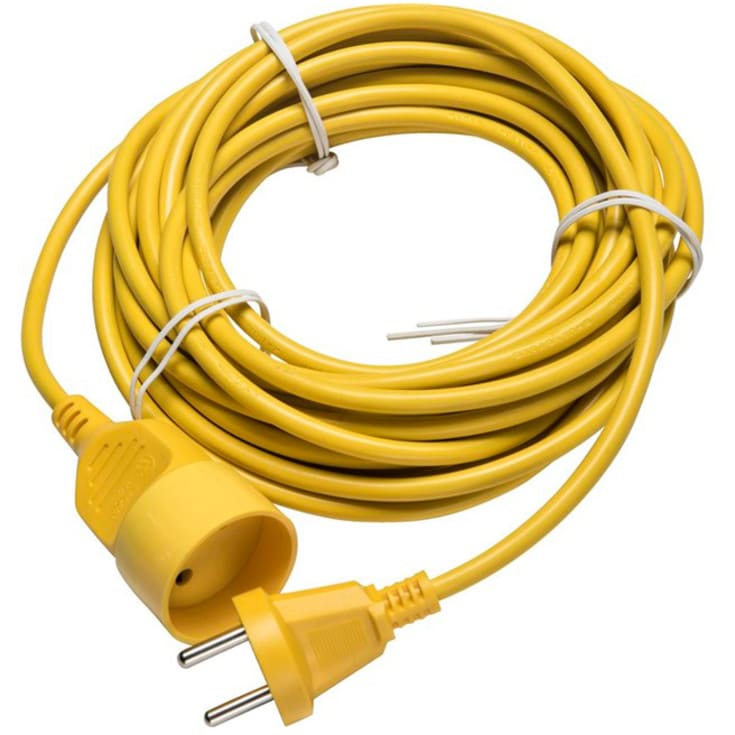 Gripo forlængerledning u. jord, gul, 10 meter