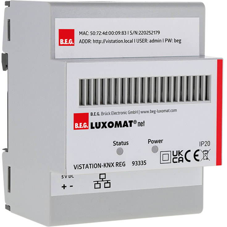 Virtuelt grensesnitt ViSTATION-KNX REG grå