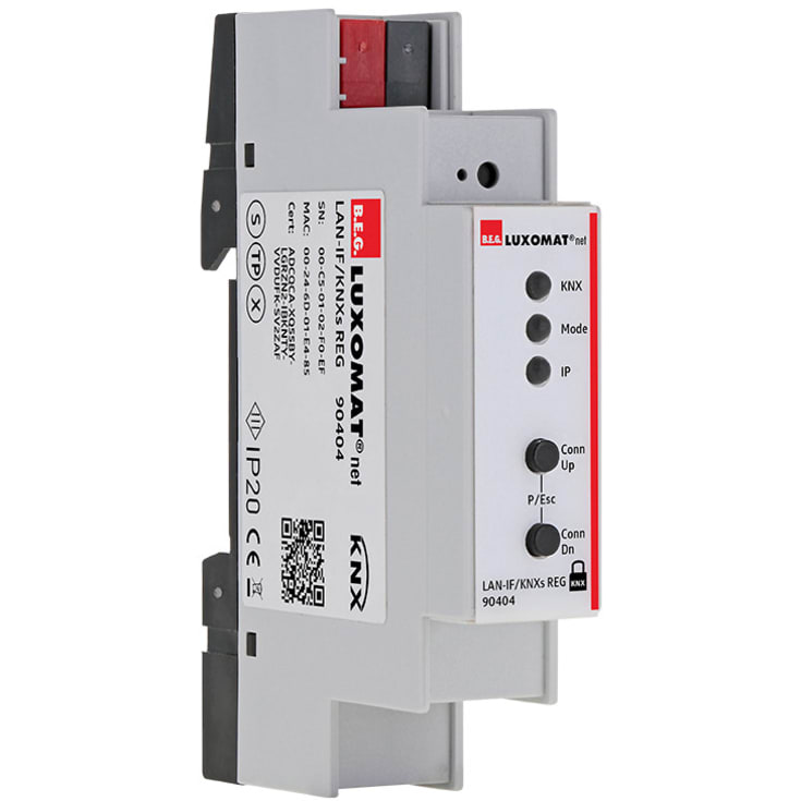 LAN-IF/KNXs REG vit KNX IP-gränssnitt