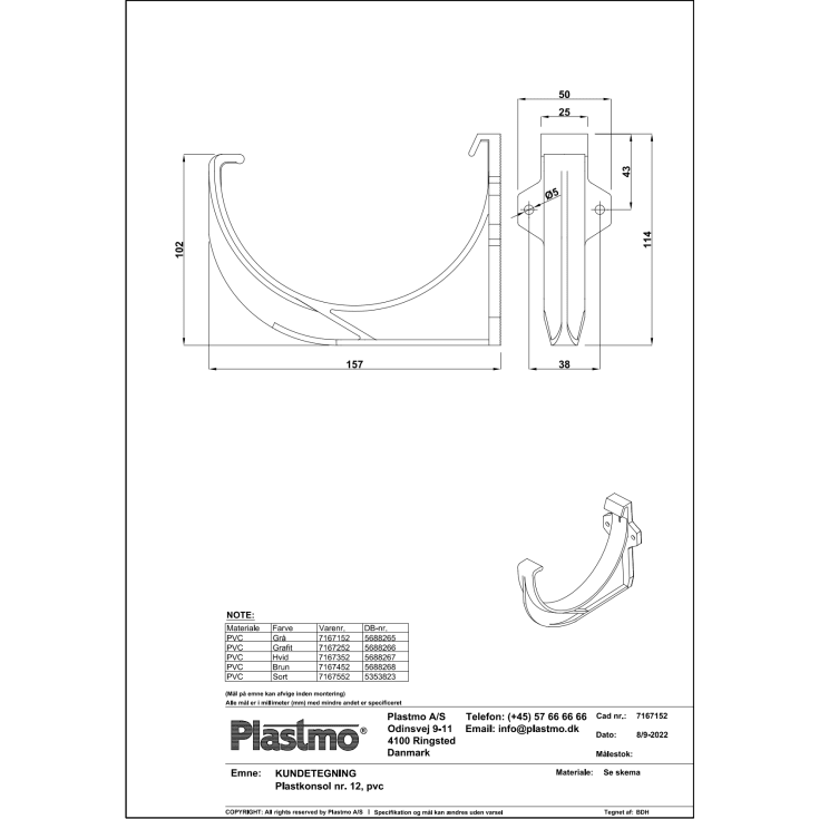 Plastmo plastkonsol nr. 12, sort