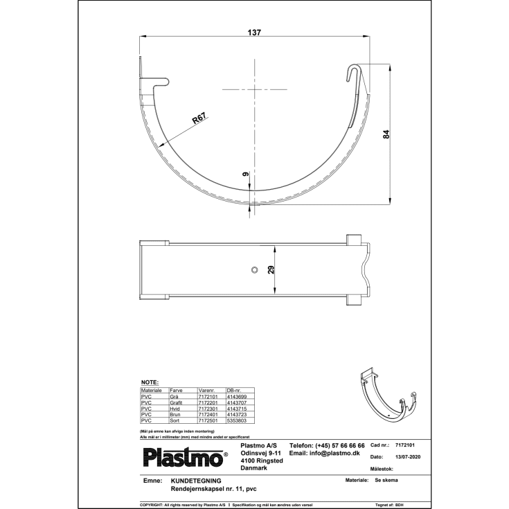 Plastmo rendejernskapsel nr. 11, hvid