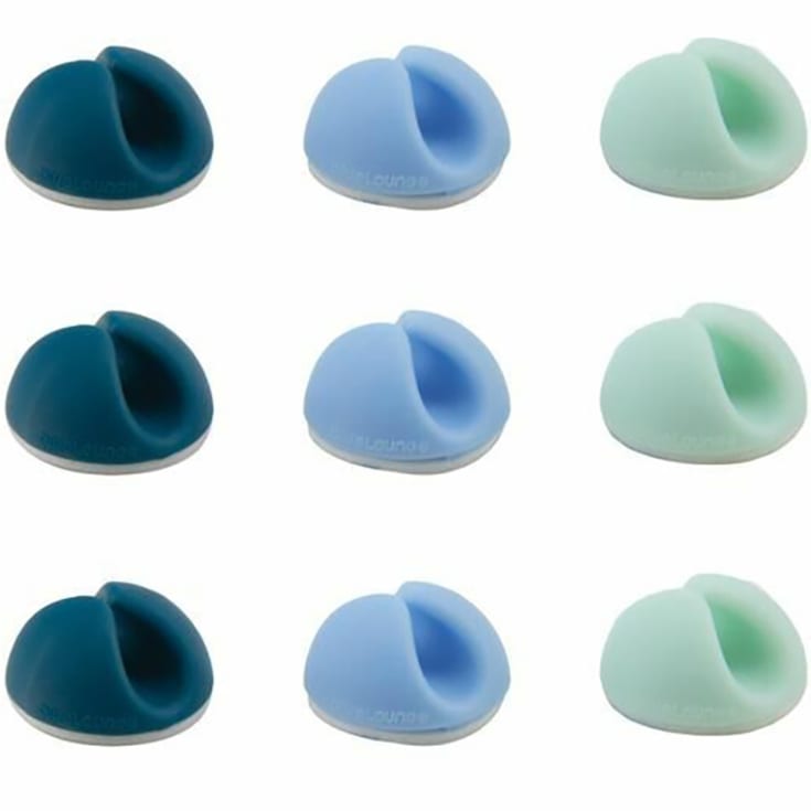 Bluelounge Cabledrop ledningeholder, blå, 9 stk.