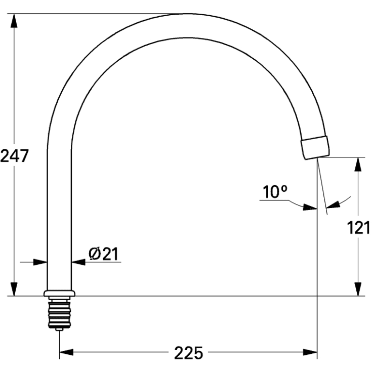 Grohe C-tud 225 mm, krom