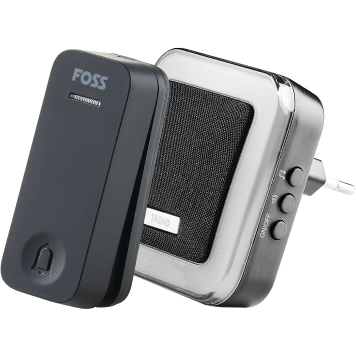 Foss Trend Bluu 1 dørklokke for stikkontakt, trådløs, 150 m, svart