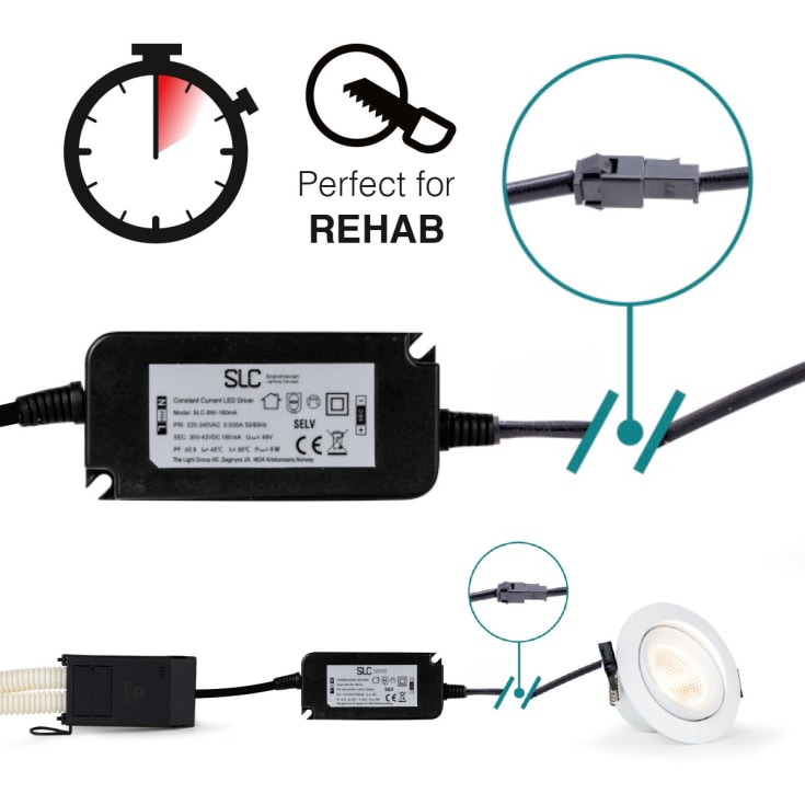 SLC OneSoft indbygningsspot, 1800-3000K, aluminium