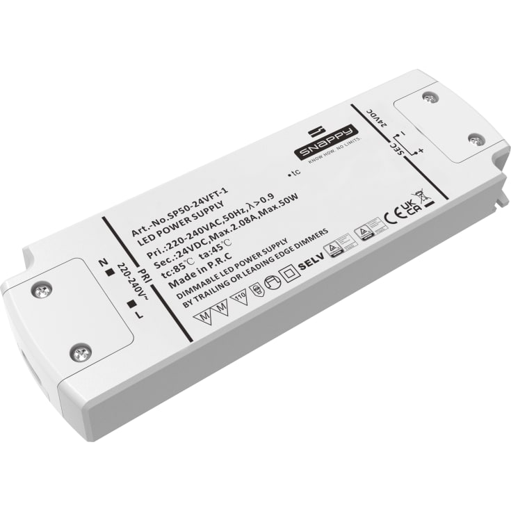 LED-drivrutin SP50-24VFT, 50W 24VDC, dimbar