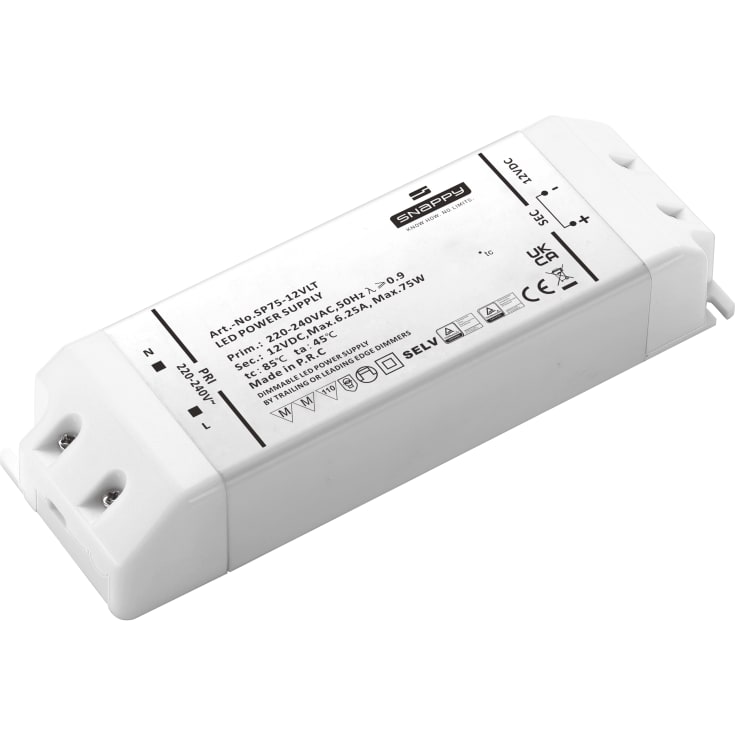 LED-driver SP75-12VFT, 75W 12VDC, dimbar