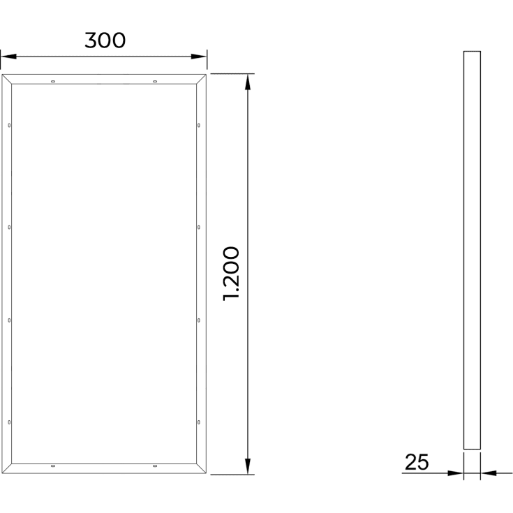 Green:ID Click-Fit indbygningsramme for LED panel 30x60 cm i hvid