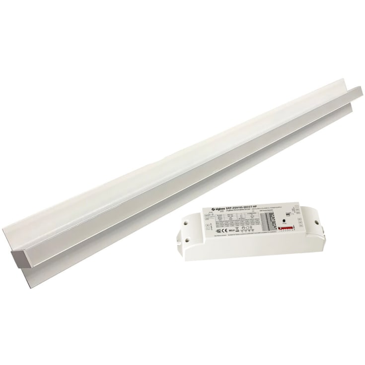 Green:ID planforsænket 2 stk. CCT LED skinne til Troldtekt loft på 120 cm