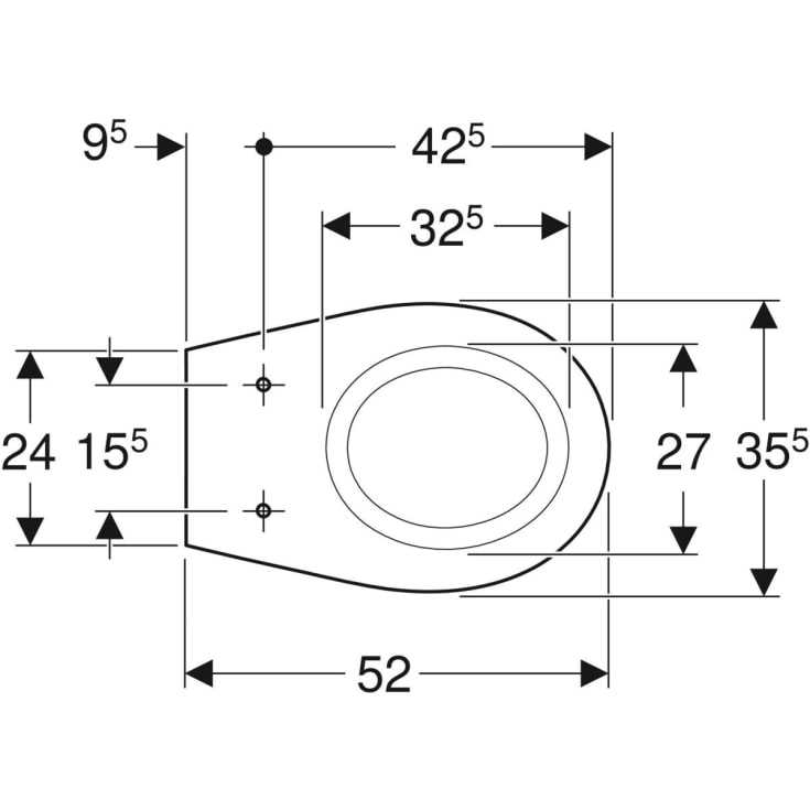 Geberit Bastia vegghengt toalett, hvit