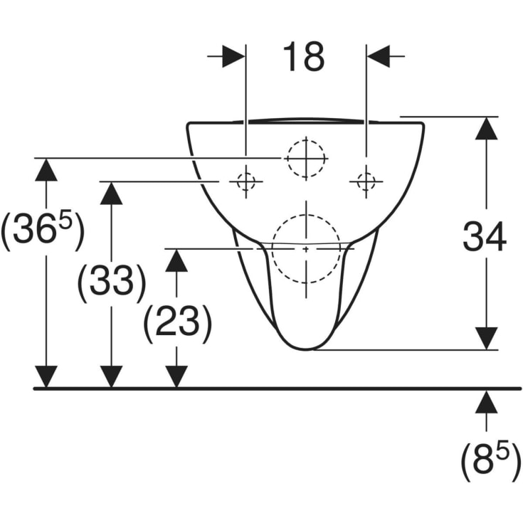 Geberit Bastia vegghengt toalett, hvit