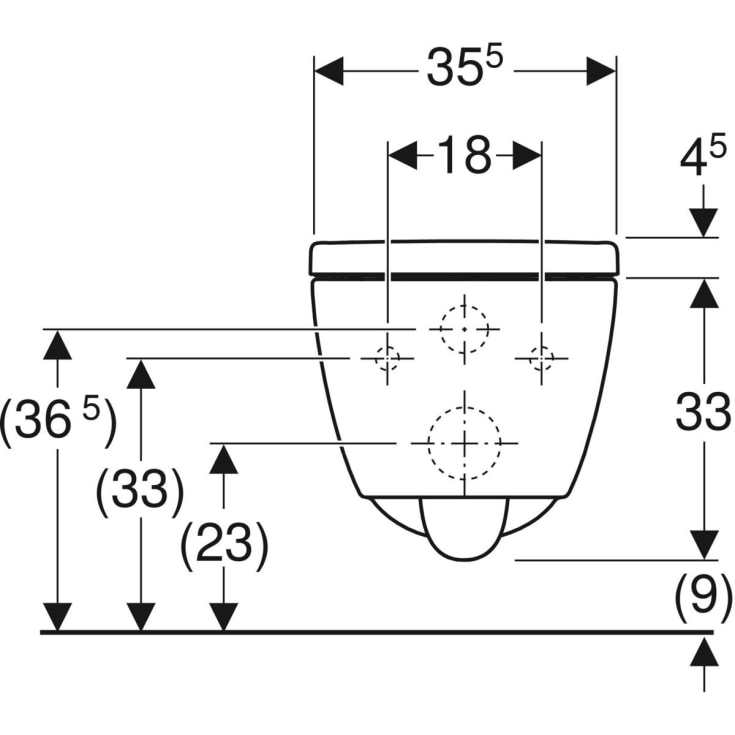 Geberit iCon vegghengt toalett, uten skyllekant, rengjøringsvennlig, hvit