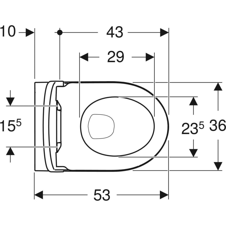 Geberit iCon vegghengt toalett, uten skyllekant, rengjøringsvennlig, hvit