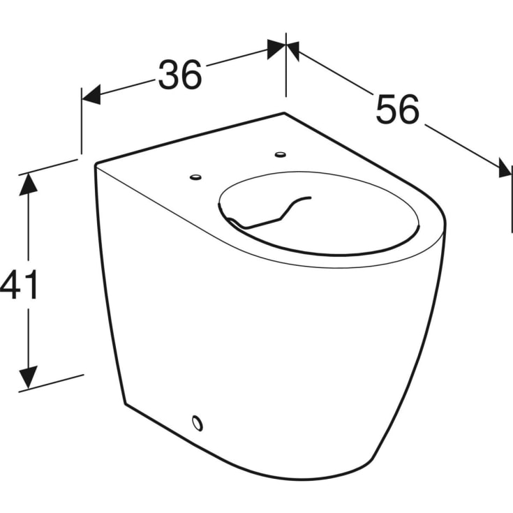 Geberit iCon toilet, back to wall, uden skyllekant, rengøringsvenlig, hvid