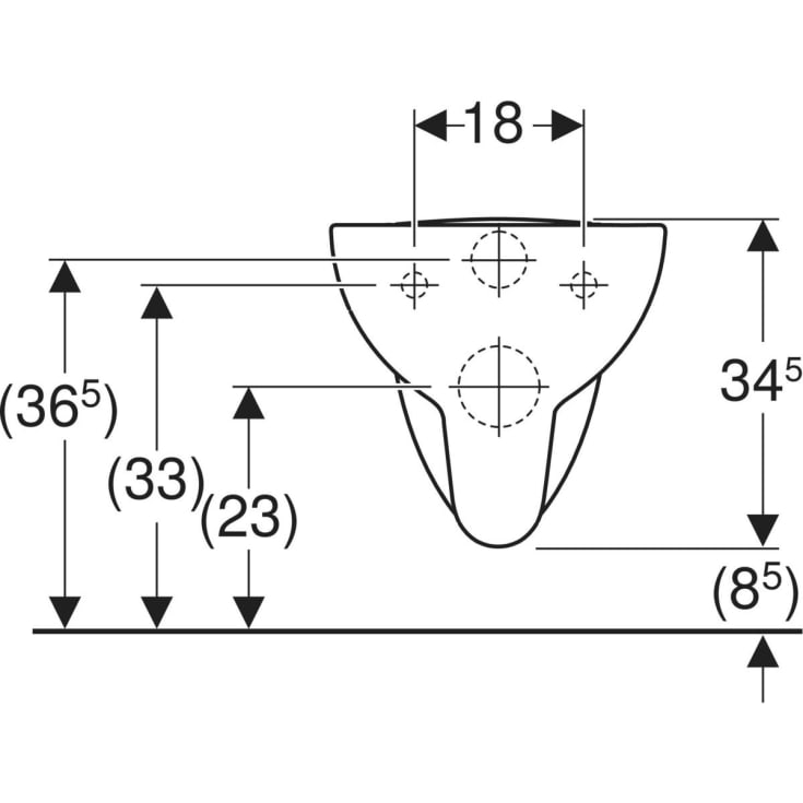 Geberit Bastia vegghengt toalett, uten skyllekant, hvit