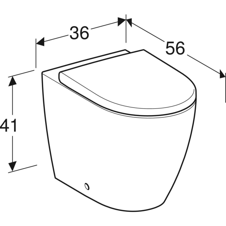 Geberit iCon toilet, back to wall, uden skyllekant, mat hvid