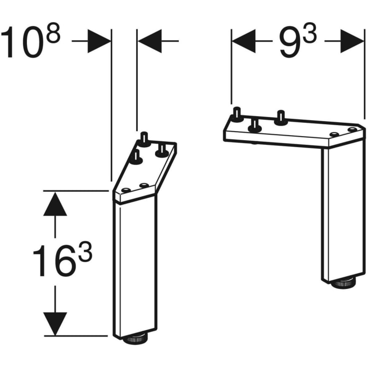 Ifö Sense Art bensats, 16,3 cm, svart