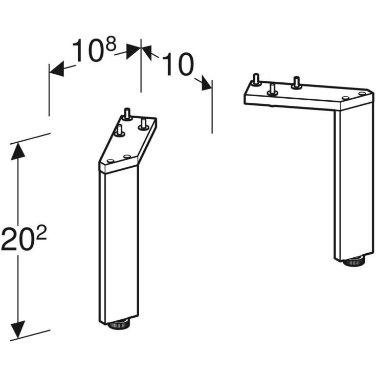 Ifö Sense Art bensats, 20,2 cm, svart