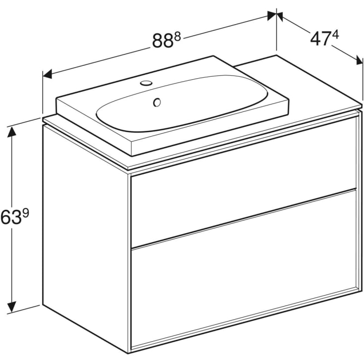 Ifö Sense Art møbelpakke 88,8x69,4 cm, nøttetre
